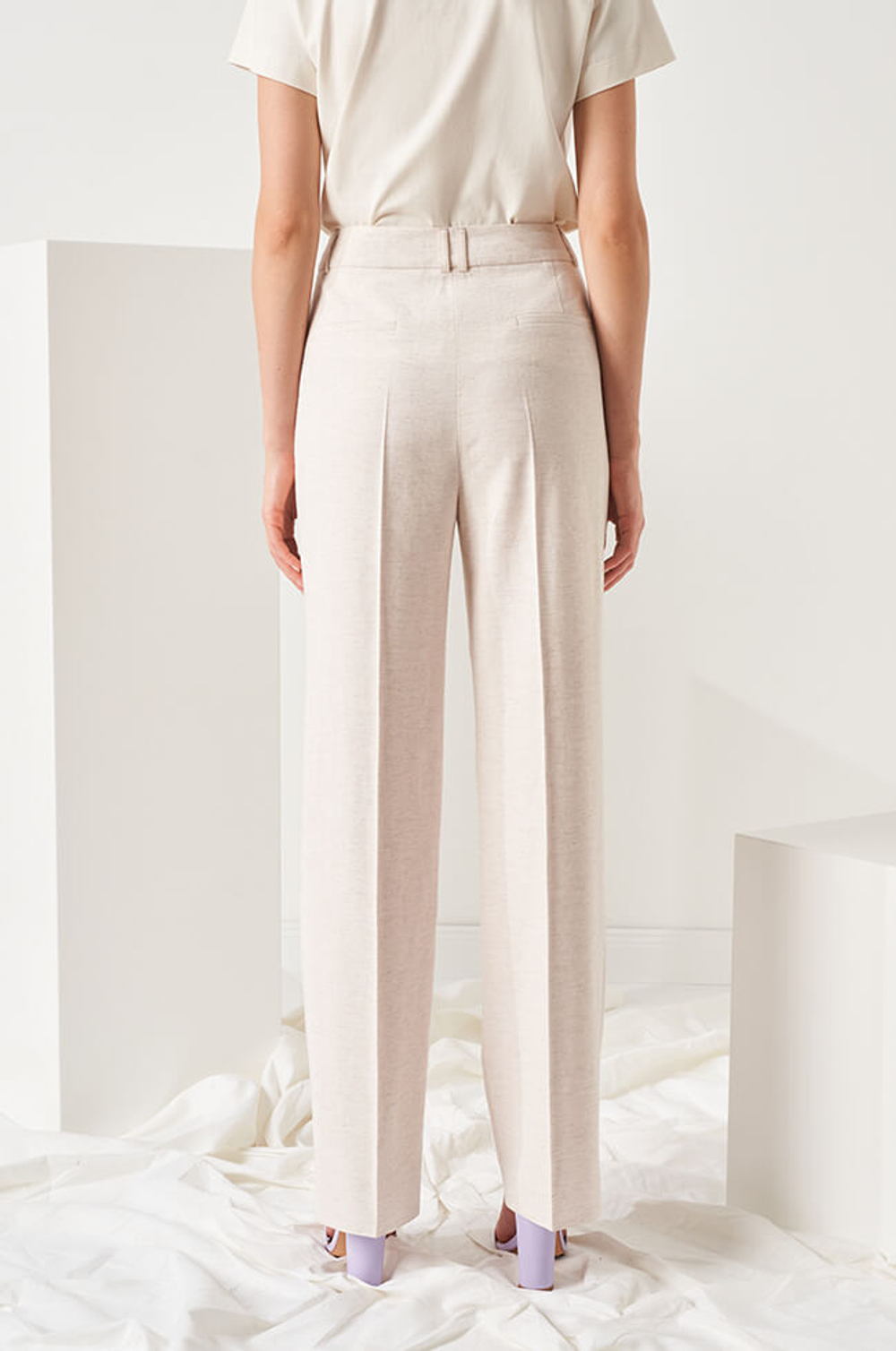 3973 Брюки женские (кремовый меланж)