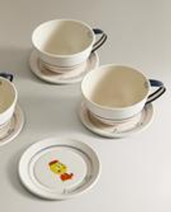 ZARA HOME ДЕТСКИЙ ИГРОВОЙ НАБОР «СТОЛОВАЯ ПОСУДА LIMONCELLA X THE ANIMALS OBSERVATORY», КРЕМОВЫЙ