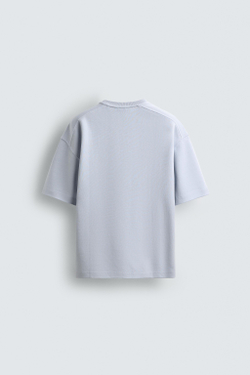 ZARA ТОЛСТОВКА RELAXED FIT ИЗ ИНТЕРЛОКА, ГОЛУБОЙ