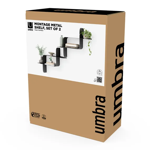 Набор металлических настенных полок montage, 2 шт., черные