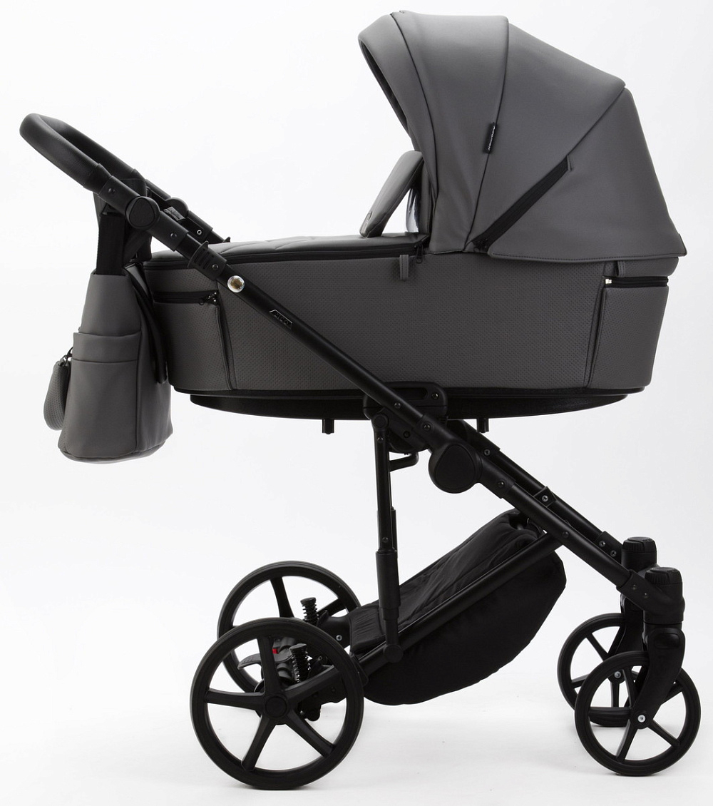 Детская коляска Adamex Zico Deluxe New 3 в 1 ZN-SA04 СЕРАЯ КОЖА