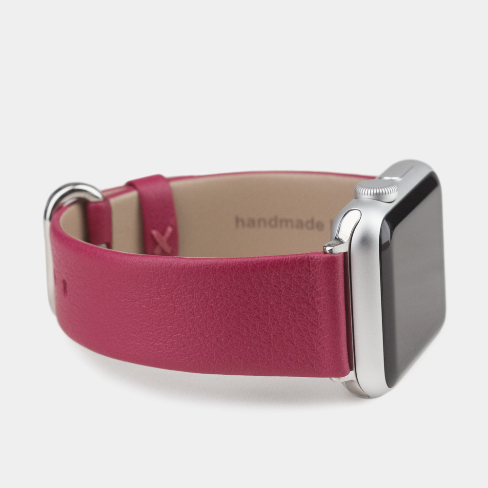Ремешок для Apple Watch 44/45/46 mm из кожи теленка,  цвета малины