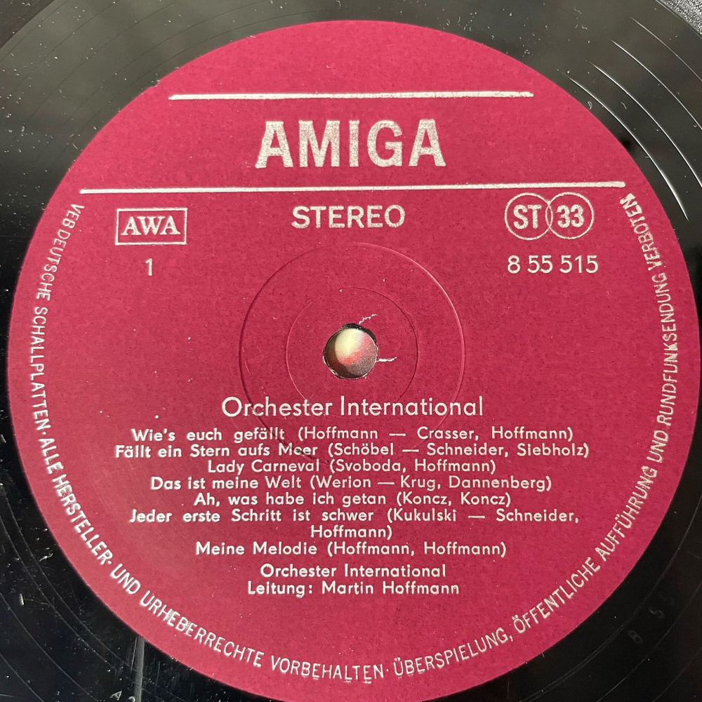 Винтажная виниловая пластинка LP Martin Hoffmann, Orchester International (ГДР 1977)