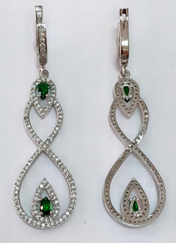 Серьги ювелирные из серебра