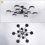 Управляемая светодиодная люстра MATEO 150W 12R-ON/OFF-1014x250-BLACK/WHITE-220-IP20