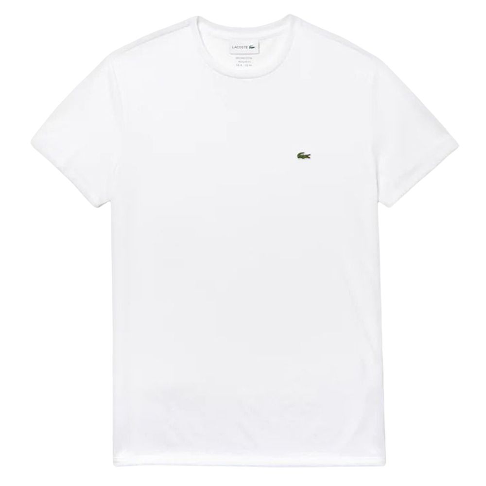 Мужская теннисная футболка Lacoste Men&#39;s Crew Neck Pima Cotton Jersey T-shirt - white