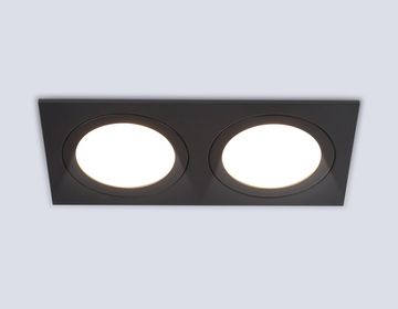 Светильник встраиваемый IP44 с высокой степенью пылевлагозащиты 2*GX53 TN6615/2 BK черный Techno Spot IP Protect Ambrella