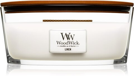Woodwick Linen - ароматическая свеча с деревянным фитилем (хартвик) /   453.6  g  / GTIN 5038581056920
