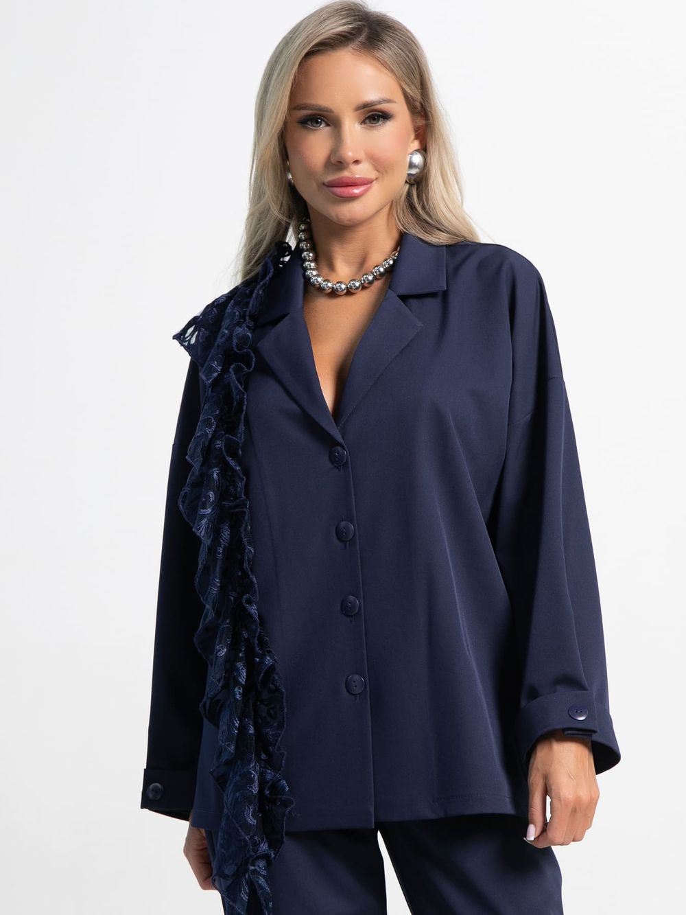 Костюм брючный Стилизация (темно-синий) К15331-4М LT Collection