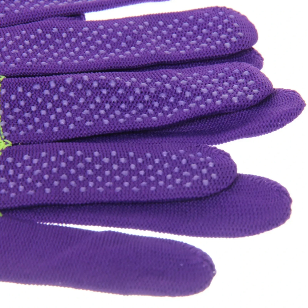 Перчатки нейлоновые «Садовник» с ПВХ точкой, фиолетовые 8 р-р ДоброСад