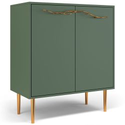 Комод Арт Колор matte Стайл Голд с 2 полками Зеленый нефрит матовый