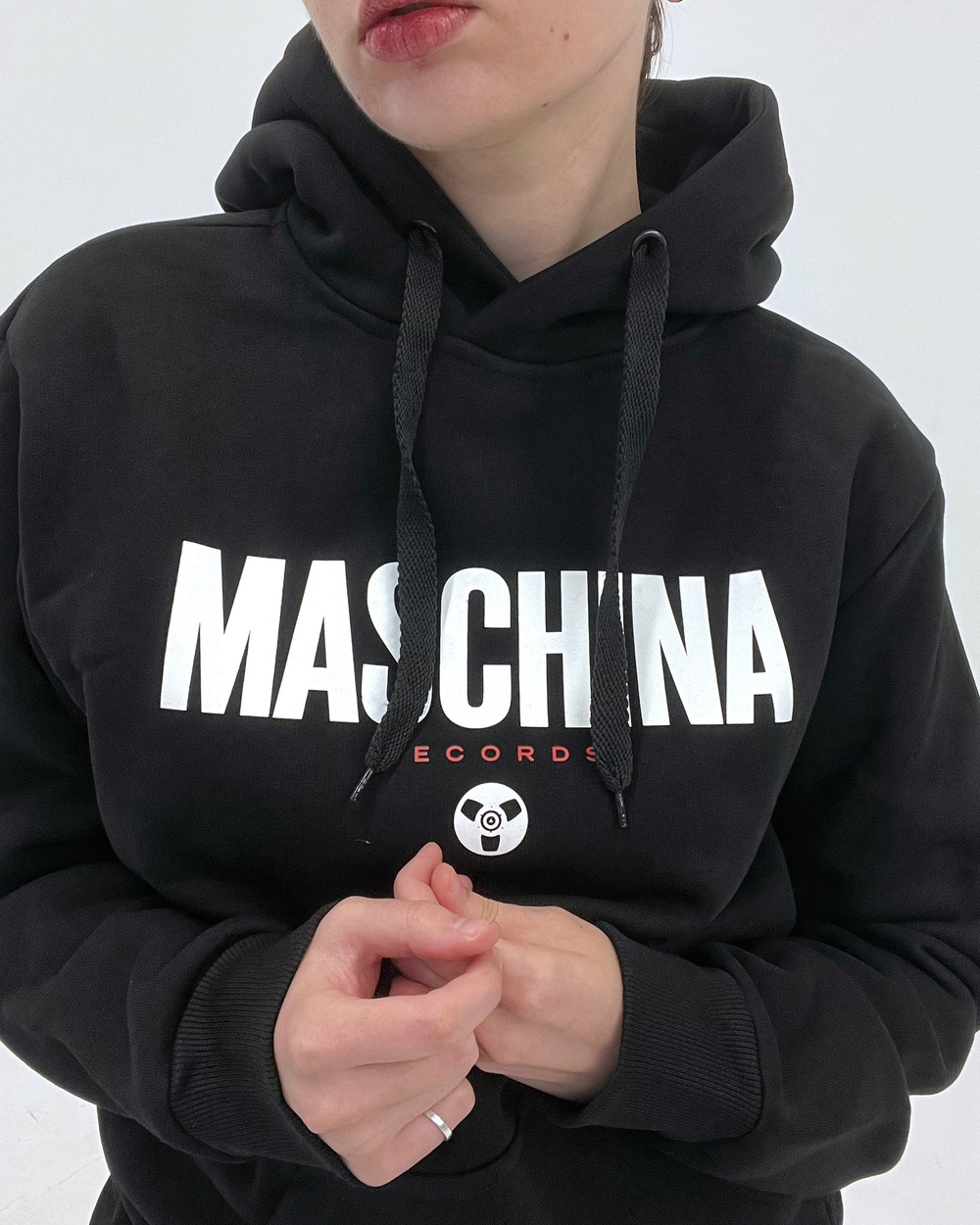 Худи: "Maschina Records", чёрное