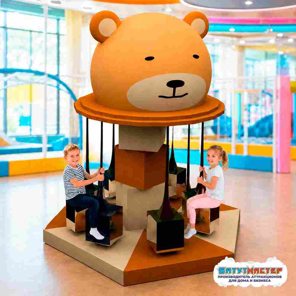 Детский аттракцион 4kids Карусель «Медвежонок» c электроприводом