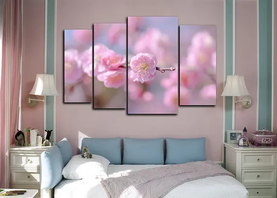 Модульная картина "Веточки сакуры"