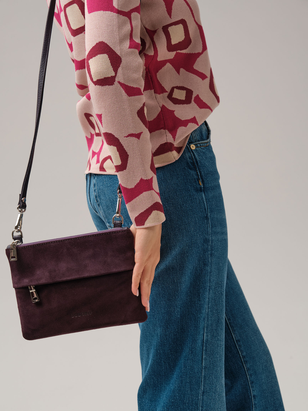 Замшевая сумка Deboro 3017 сливовый