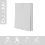 Беспроводной выключатель GRITT Evolution 2кл. белый комплект: 1 выкл., 2 реле 500Вт EV231220W