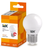 Лампа светодиодная ECO G45 шар 5Вт 230В 3000К Е27 IEK LLE-G45-5-230-30-E27