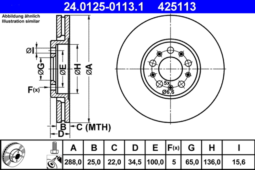 ATE - 24012501131-ATE - Brake Disc