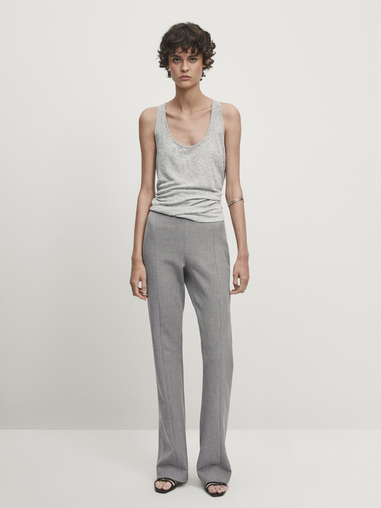 Massimo Dutti Расклешенные брюки - Studio, серый