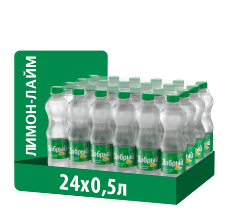 Добрый "Лимон лайм" 0,5 л. ПЭТ. (24 шт. в упаковке)