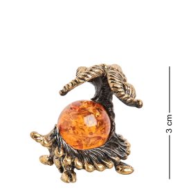 AM- 339 Фигурка «Коза» бол. (латунь, янтарь)