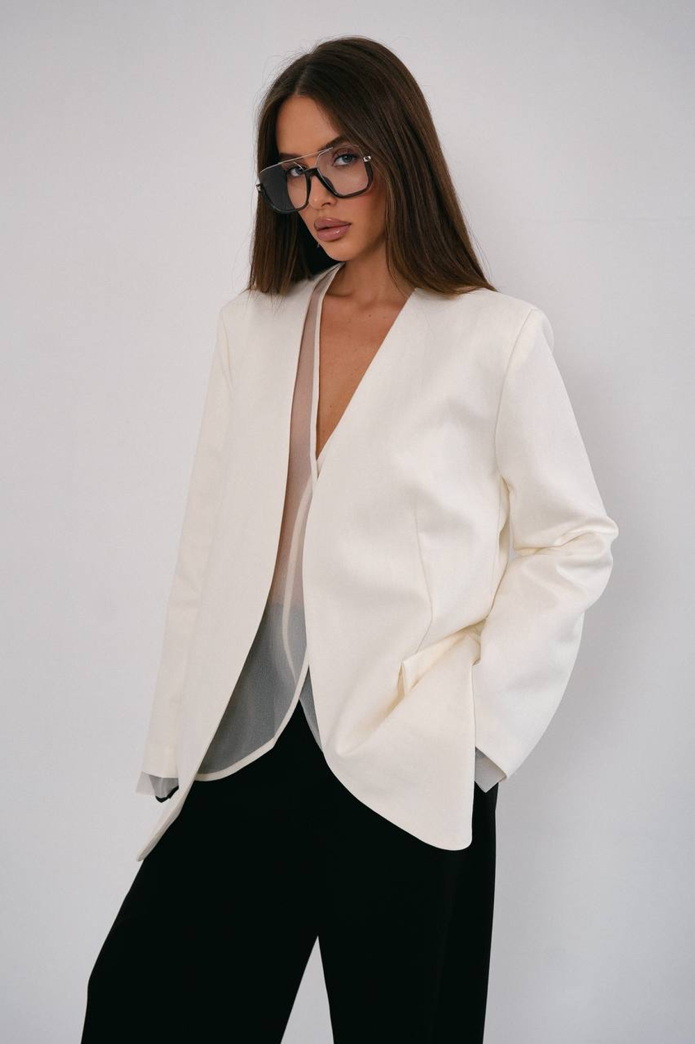 Двойка (жакет + прозрачный жилет)