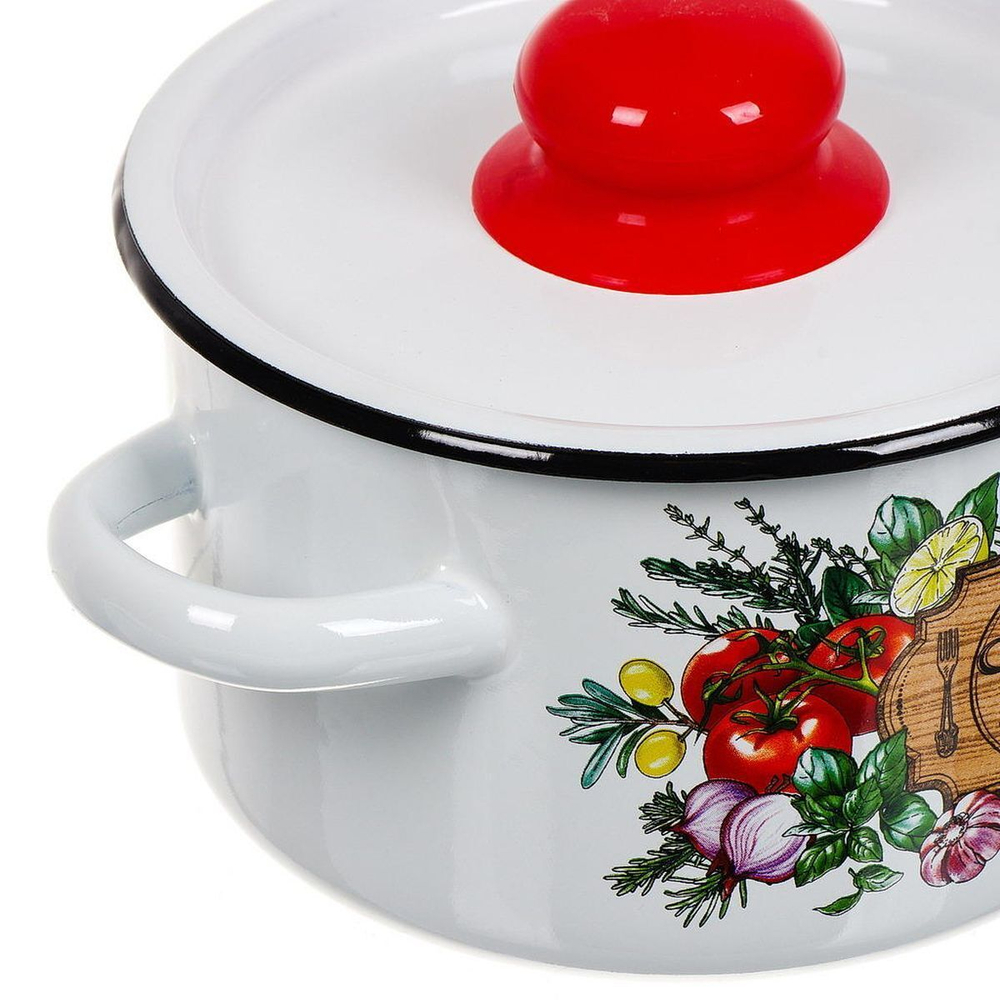 Набор эмалированной посуды 6 пр, кастрюли 1.5,2.9,4.5 л, СтальЭмаль, Смак, 1с144