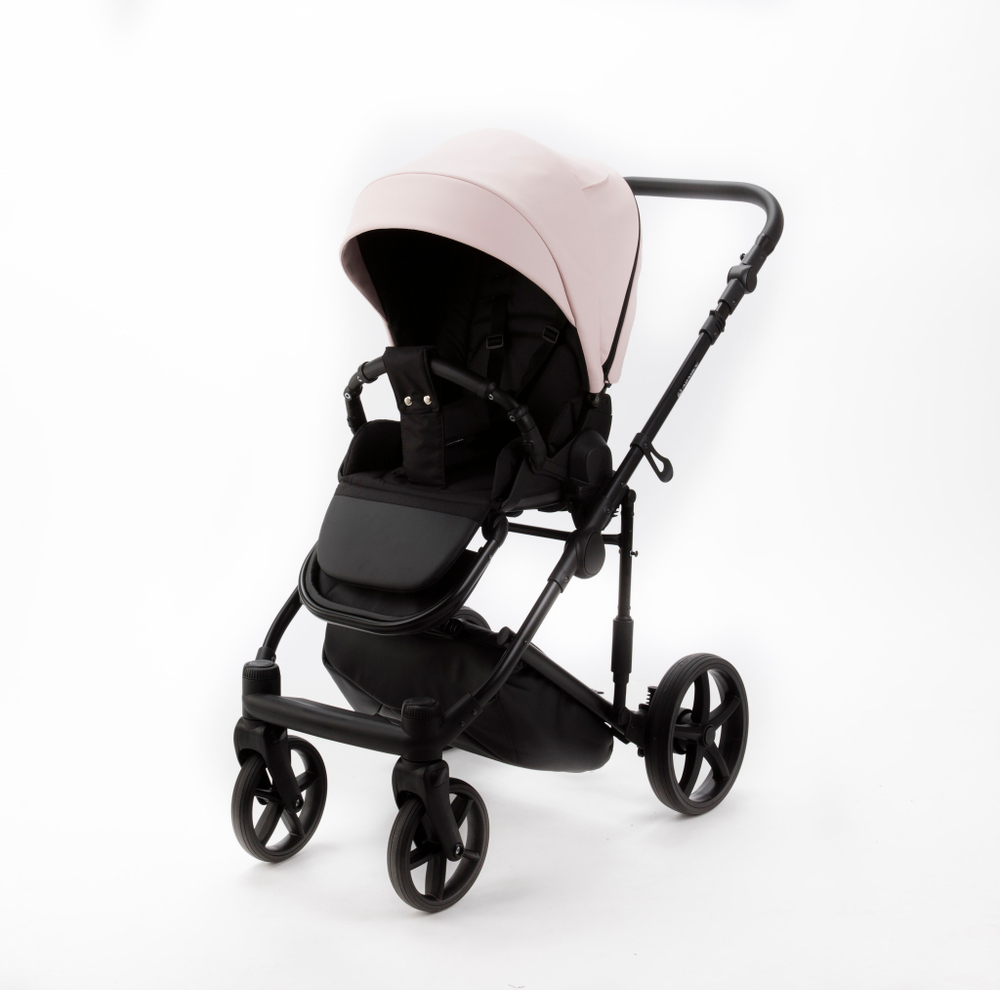Детская универсальная коляска Adamex ZICO NEW Deluxe ZN-SA15 2в1 (Светло-розовая экокожа)