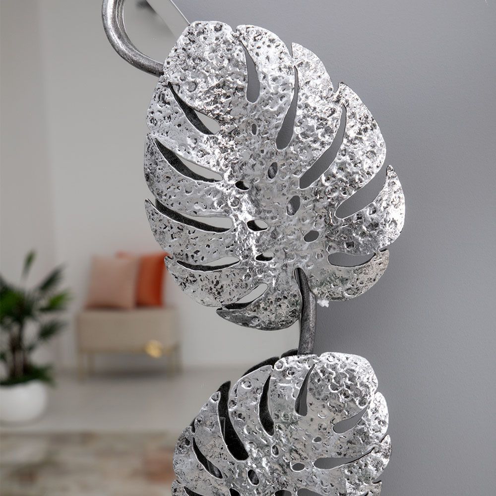 Зеркало настенное Monstera Deliciosa (Монстера) Античное серебро