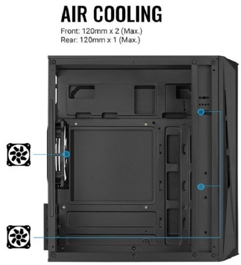 Корпус mATX AeroCool Cs-107-A-BK-v2