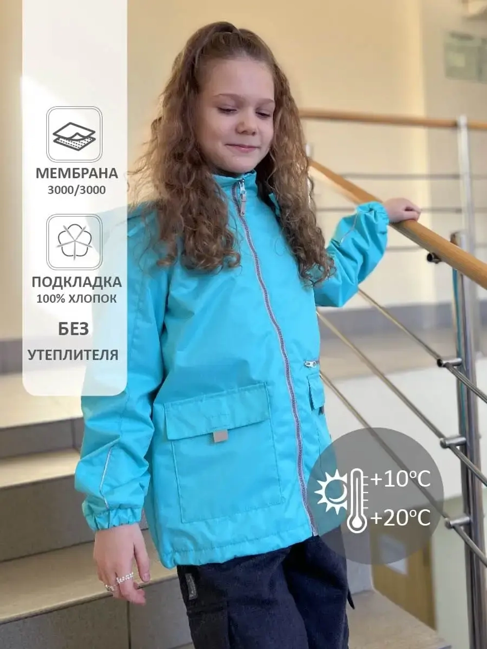 Ветровка из мембраны на хлопковой подкладке