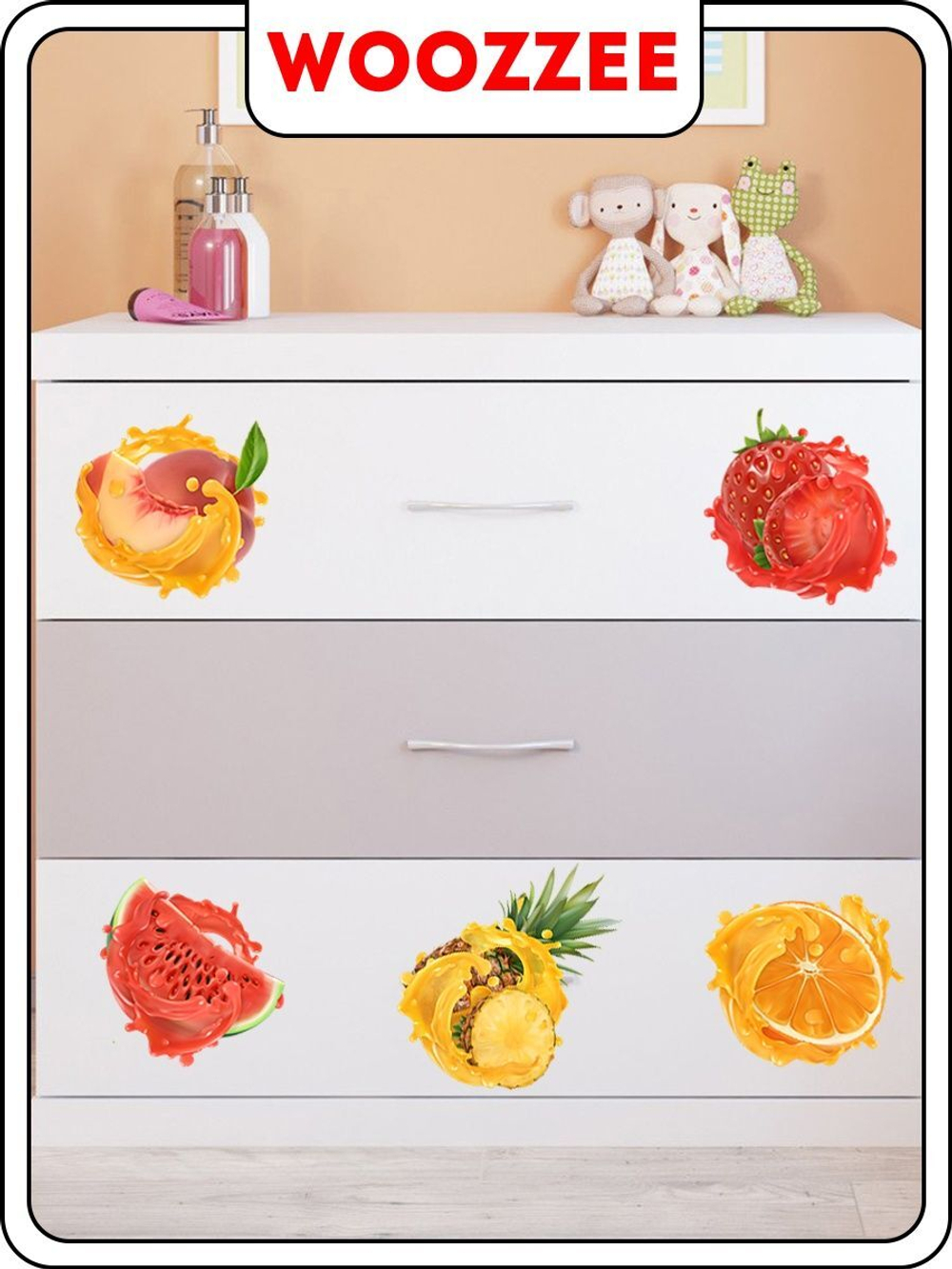 Наклейка декоративная А3 "Яркие фрукты"