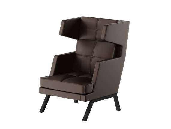 Алдо Кресло высокое с декором из пуговиц ALDB-01 Линкольн 221/Металл Черный 790*960*1180