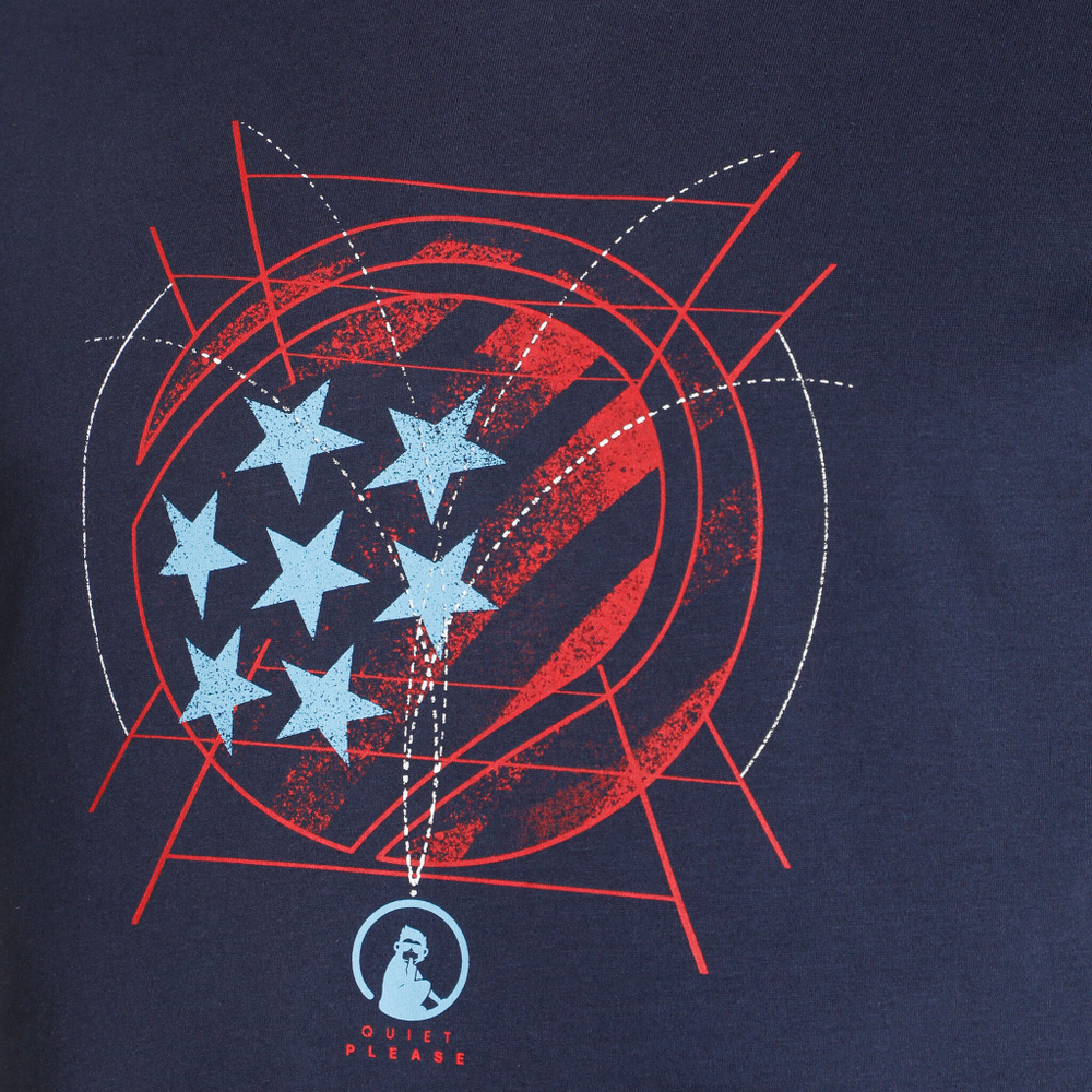 Мужское теннисное поло Quiet Please New York Tennis And Stars T-Shirt Men - Blue, Multicoloured