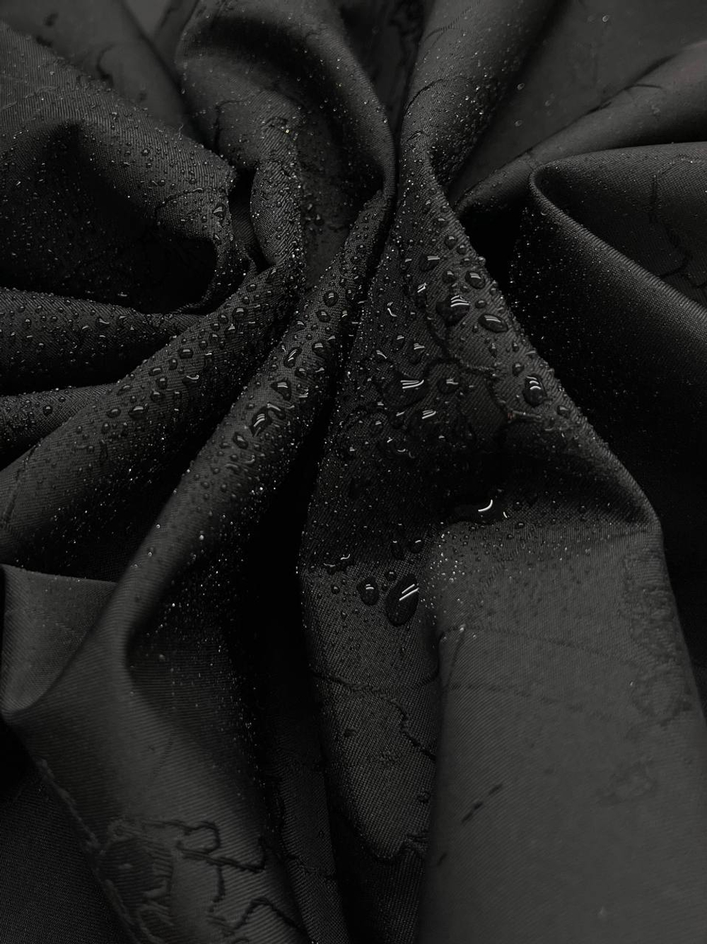 Курточно-плащевая ткань п/э Alviero Martini черная с картой мира