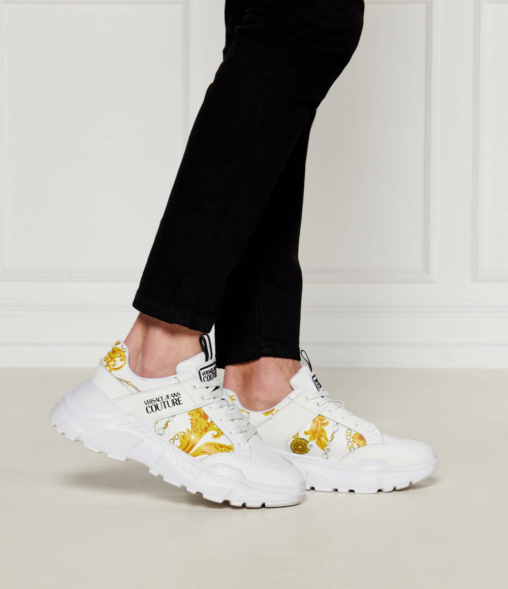 Кожаные кроссовки fondo speedtrack Versace Jeans Couture - белый(77YA3SC2ZP324)