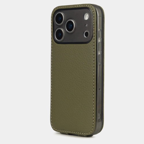 Чехол для iPhone 17 Pro Max - кожа теленка, зеленый