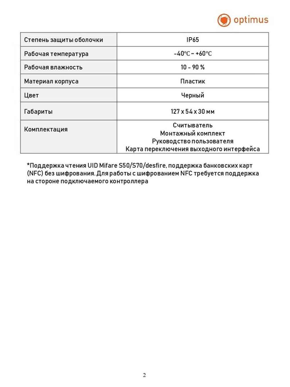 Считыватель Optimus RM265
