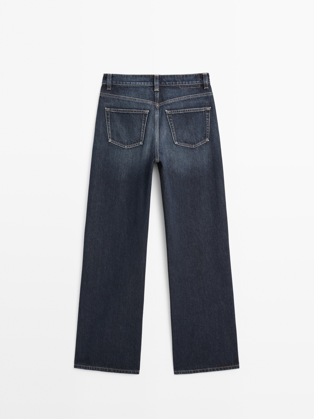 Massimo Dutti Джинсы с высокой талией и широкими штанинами, темно-синий