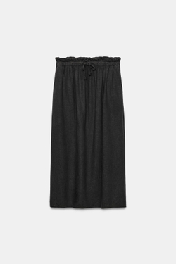 ZARA ДЛИННАЯ ЮБКА ИЗ ЛЬНА — ZW COLLECTION, АНТРАЦИТОВО-СЕРЫЙ