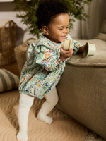 Платье-песочник и колготки в комплекте для девочек Next AN7-953, Светло-зеленый, Молочный