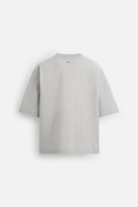 ZARA ФУТБОЛКА RELAXED FIT, ЖЕМЧУЖНО-СЕРЫЙ