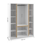 МС Мадера  Шкаф М1500.4 1500*2200*480 (лдсп белый +белый , вставка крафт золотой)