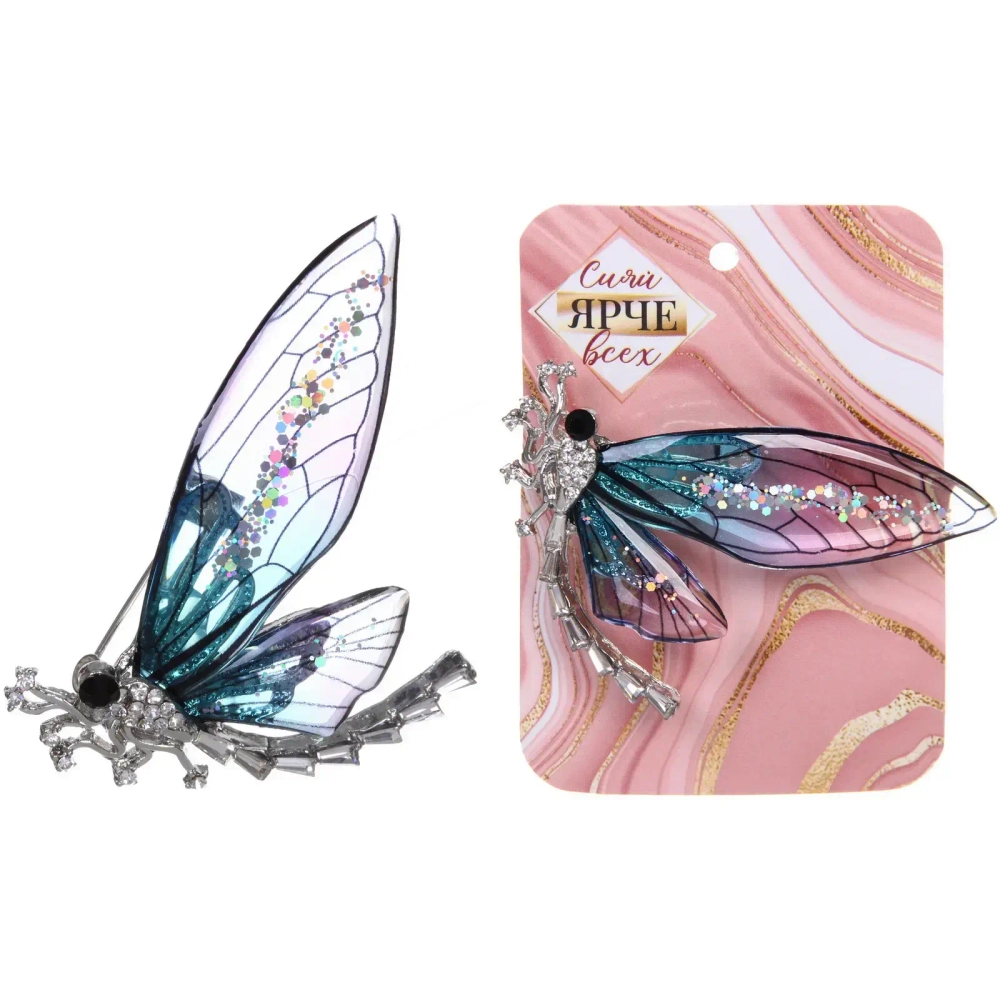 Брошь «KLEVER KS», Стрекоза, цвет как на фото, 6*4,7см (символ Перерождения)