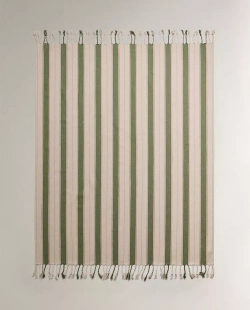 ZARA HOME ПЛЕД В ПОЛОСКУ, ЗЕЛЕНЫЙ