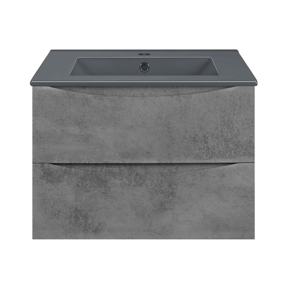 База под керамическую раковину Mia 600 подвесная, 2 выкатных ящика soft close, Beton