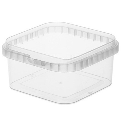 Контейнер квадратный 650 мл (126х126х64) упорное кольцо+конт.замок (160 шт.) ВЗЛП комплект 1531кп