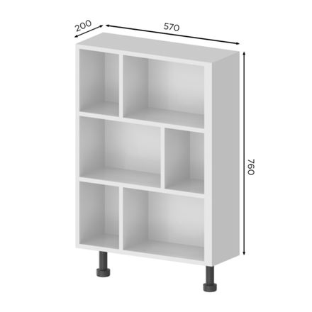 Кухня Модуль СН 200 стеллаж нижний Тауп/ Каштан