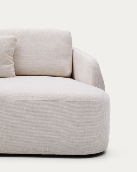 Laira 3-местный диван-кровать из шенилла с шезлонгом справа цвет экрю 246 см