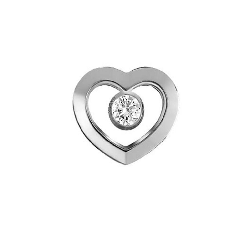 Медицинские серьги-гвоздики Heart Solitare Swarovski Biojoux